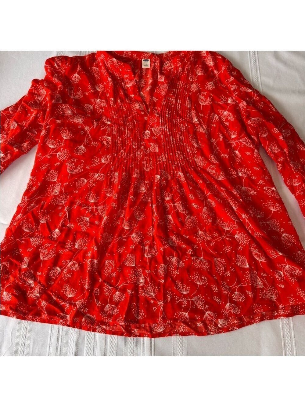 Red / orange Floral Women's Top - Picture 1 of 7